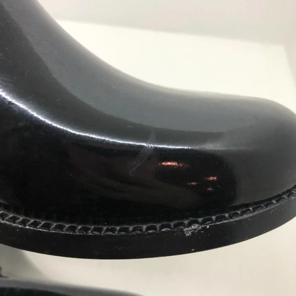 MK Michael Kors Black Silver Charm ankle rubber rain boots logo